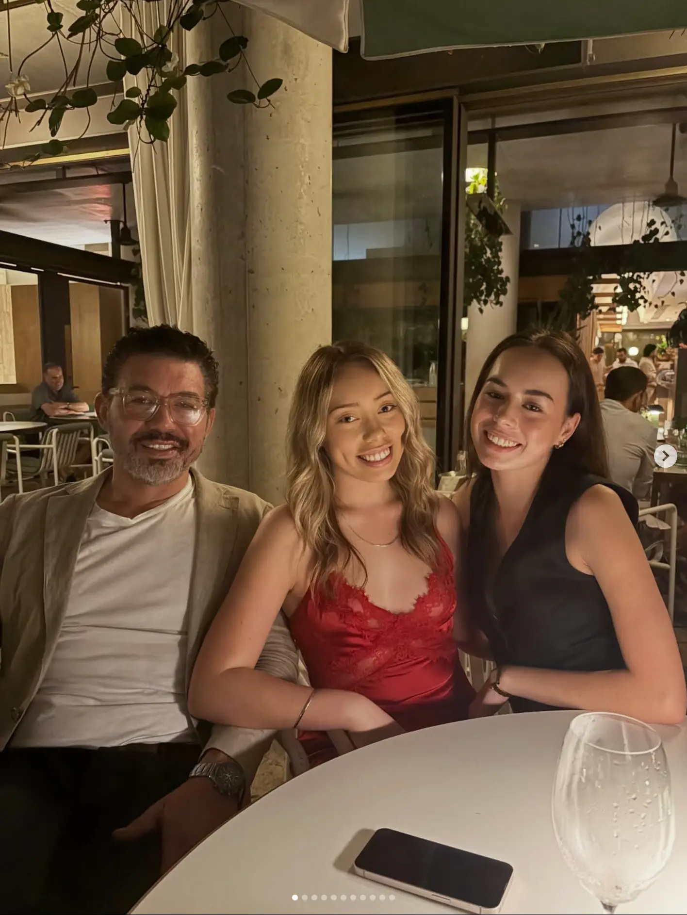 Lawrence Mackey at dinner with family