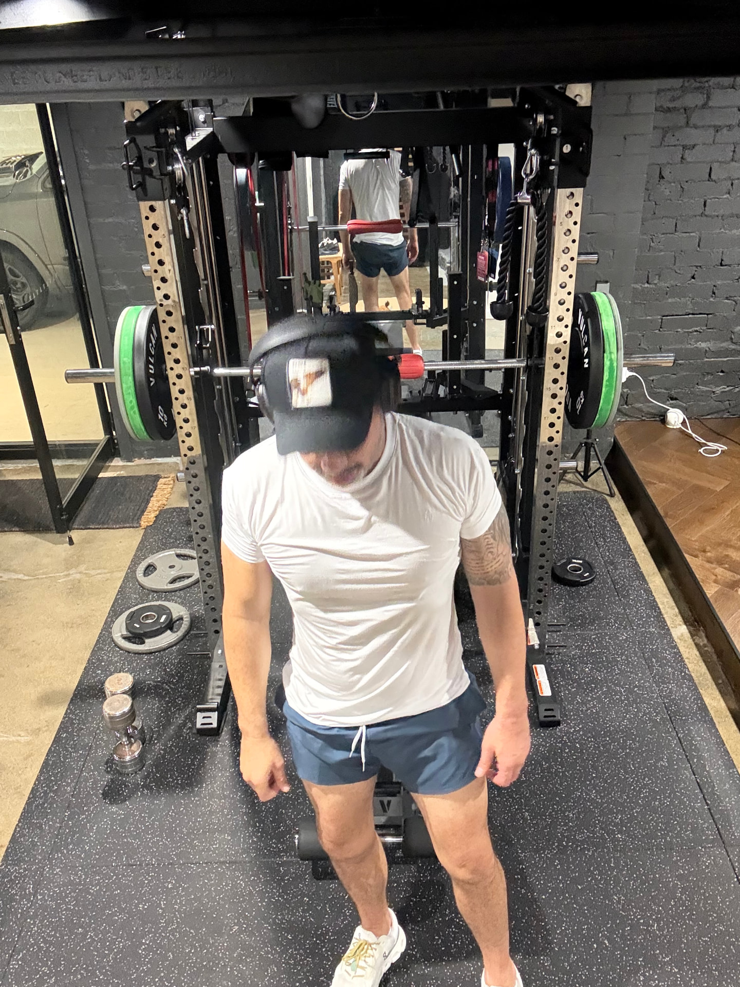 Lawrence Mackey training in his gym